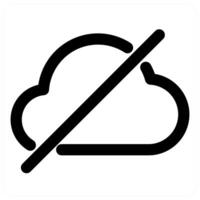 Cloud Forbidden and blocked in black color vector