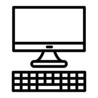 Desktop Computer Line Icon Design vector
