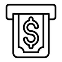Withdrawal Line Icon Design vector