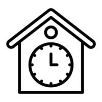 Cuckoo Clock Line Icon Design vector