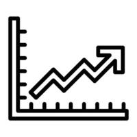 A graph line with an arrow going up vector