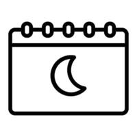 Moon Calendar Line Icon Design vector