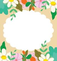 Floral Border with Blank Space for Text vector