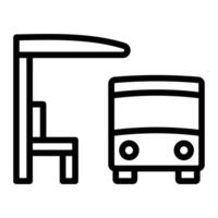 Bus Stop Line Icon Design vector