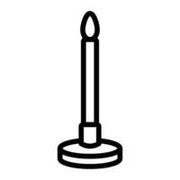 Bunsen Burner Line Icon Design vector