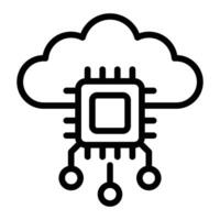Cloud Architecture Line Icon Design vector