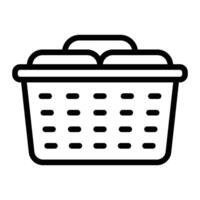 Laundry Basket Line Icon Design vector