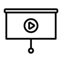 Presentation Screen Line Icon Design vector
