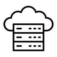 Cloud Server Line Icon Design vector