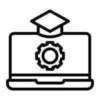 Learning Management System Line icon Design vector