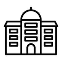 University Building Line Icon Design vector