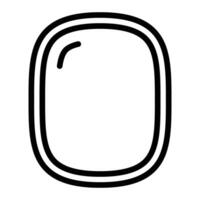A black and white oval shaped object on a white background vector