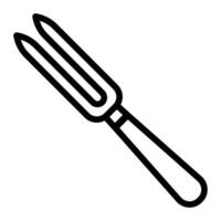Meat Fork Line Icon Design vector