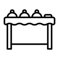 Buffet Table Line Icon Design vector