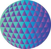 Geometric Ball with Triangle Pattern on blue background vector