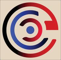 Abstract Circle Design with Red and Blue Colors vector