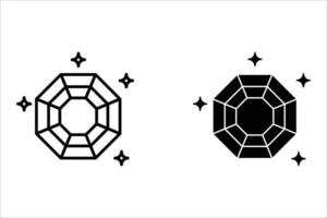 Diamond icon for web and mobile app. diamond gems sign and symbol. Set of different brilliant icon. Diamond icon set Isolated on white background. Diamonds gems, luxury gemstones crystals. vector
