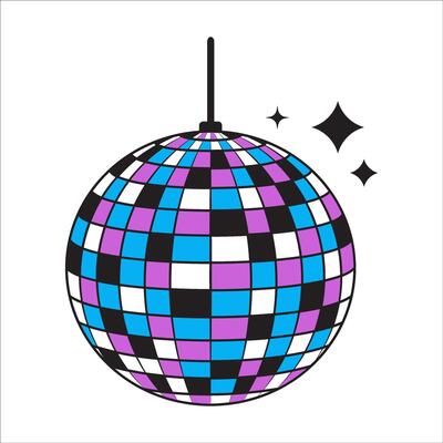 Bright sparkling disco ball icon. Isolated on white background. illustration.