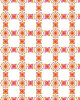 Lotus flower shaped ornamental pattern design with orange and pink colors. vector