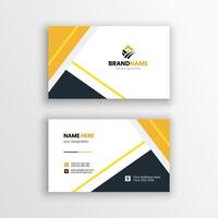 A corporate business card design template ensures consistency across all employee cards. vector