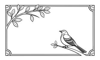 A detailed frame with floral and abstract vector