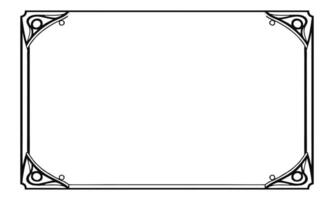 She admired the ornate frame border around the mirror. vector