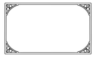 He admired the ornate frame border craftsmanship. vector