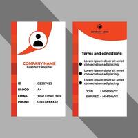 a business card template with a red and white design vector