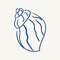 Detailed drawing of a shell showcasing unique patterns and curves vector