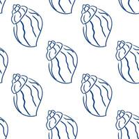 Shell pattern design featuring stylized conch shells on a clean background vector