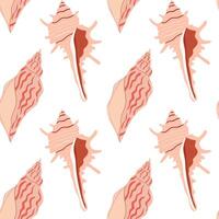 Colorful seashell pattern on a clean white background for decorative use vector