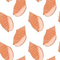 Digital pattern featuring orange striped shells on a white background vector