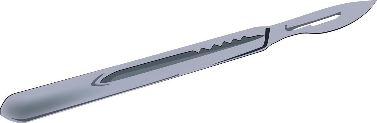 A knife with a sharp edge on a white background