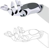 A robot hand with a glove on it vector