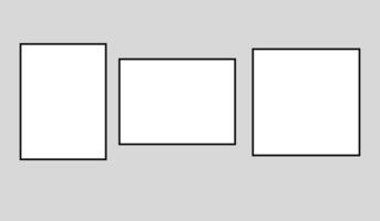 Poster frames icon. Paper hanging with paper clips. White empty poster with frame mock up vector