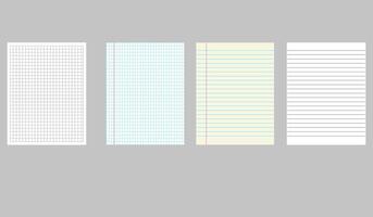 Paper stripes with red margin on left. old paper background. Classic note for study vector