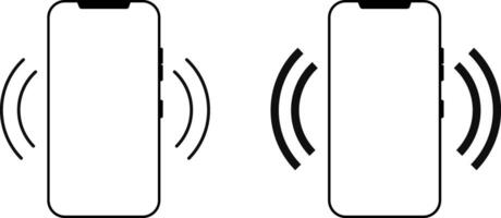 Mobile phone vibration icon set. Vibration alert in smartphone icon symbol. Ringing phone simple icon sign. Smartphone ringing vector