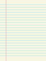 Paper stripes with red margin on left. old paper background. Classic note for study. vector