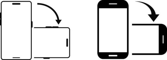 Rotate smartphone icon set. Rotate smartphone icon. Device rotation symbol. Rotate Mobile phone. Turn your device sign vector