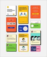 Cards UI Kit Template Design suitable for various design campaign vector