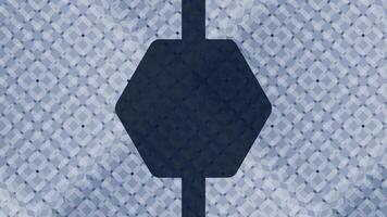 Modern abstract business background featuring a central hexagon and repeating geometric pattern in gray vector