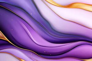 Purple and gold abstract waves creating dynamic visual flow photo