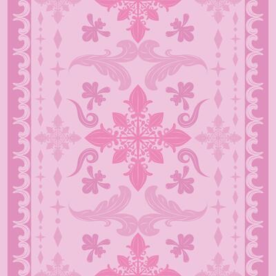 Elaborate Royal Luxury Honored of Pink with Florals Leaves Geometric Scroll Ornament Decorated. Detailed Exquisite Pattern Border Seamless Design for Elegance Art work Wallpaper Digital Background Rug