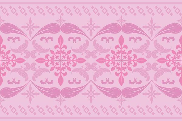 Luxury Abstract Pink Leaves and Florals Garland Sweet Feminine Seamless Pattern Stripe Graceful Royal Botany Meadow Scroll Ornament Geometric Design for Opulence Rich Wealth Art Work Wallpaper Textile