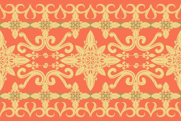Orange Golden Florals Filigree Baroque Rococo Style Pattern. Classy Ornament Curly Scroll Element Art Work for Luxury High Class Design Decoration Invitations Greetings Wallpaper Interior Embroidery