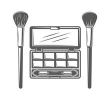 Eye shadows and brush icon isolated on white vector