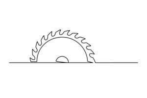 Circular blade continuous one line vector