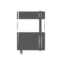 Silhouette notebook isolated on white background vector