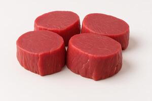 Fresh Raw Beef Tenderloin Cuts Displaying Rich Red Color and Fine Texture for Gourmet Dishes and Culinary Excellence photo