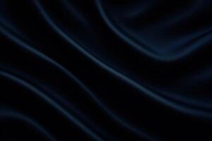 Luxurious Dark Blue Satin Fabric with Elegant Wavy Pleats in a Shiny Liquid Wave Effect for Stylish Design Background and Sophisticated Aesthetic with Copy Space for Artistic Creative Projects photo